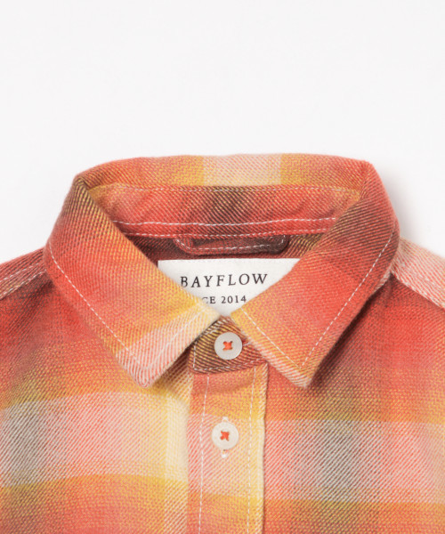 BAYFLOW（ベイフロー）の「[KIDS]ネルオンブレチェックシャツ（シャツ/ブラウス・キッズ・オレンジ/ブルー/グリーン・SMALL/MEDIUM/LARGE/X-LARGE/XX-LARGE）」の8枚目の写真