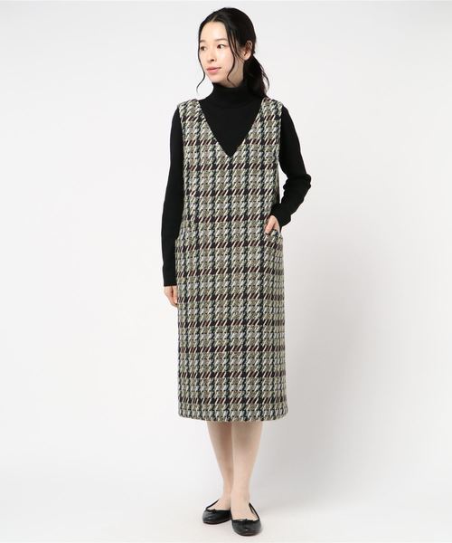 豪華で新しい即納 Allureville アルアバイル のファッション ワンピース ドレス Giolica両ｖジャンパースカート ワンピース ワンピース セール ワンピース