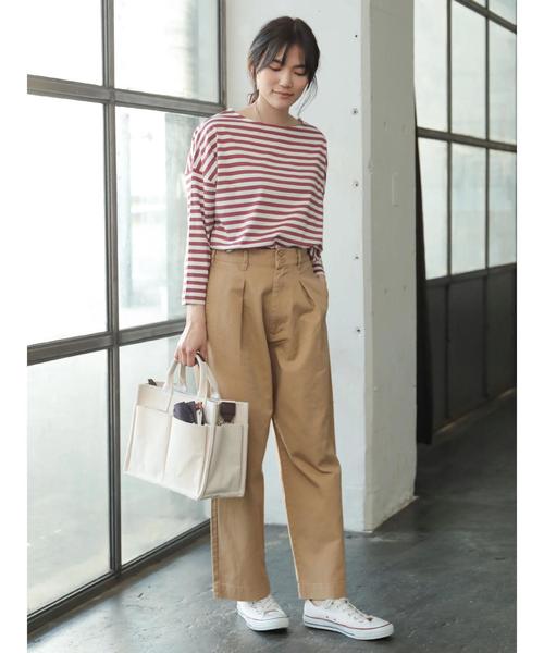 AMERICAN HOLIC（アメリカンホリック）の「ドロップボーダープルオーバー1（Tシャツ/カットソー・レディース・ブラック/ネイビー/ピンク/グリーン・L/M）」の10枚目の写真