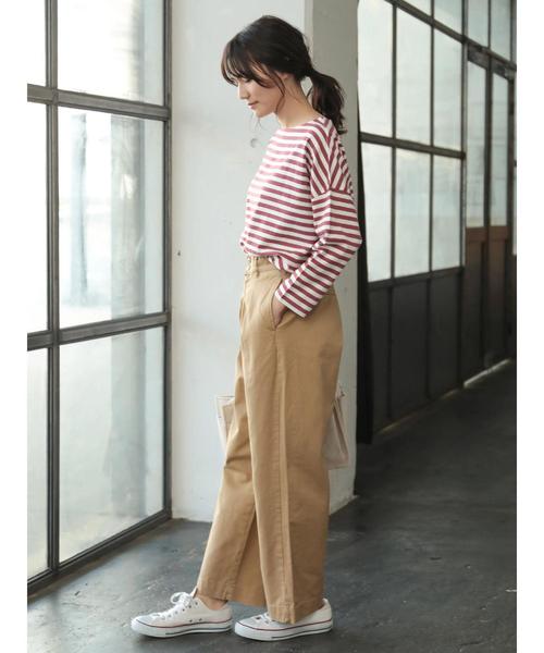 AMERICAN HOLIC（アメリカンホリック）の「ドロップボーダープルオーバー1（Tシャツ/カットソー・レディース・ブラック/ネイビー/ピンク/グリーン・L/M）」の11枚目の写真