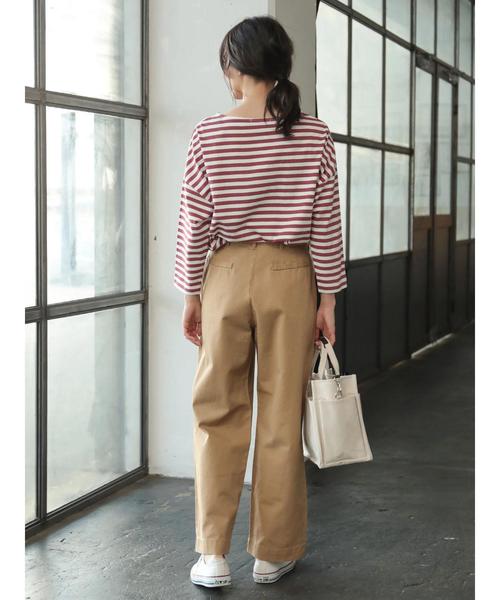 AMERICAN HOLIC（アメリカンホリック）の「ドロップボーダープルオーバー1（Tシャツ/カットソー・レディース・ブラック/ネイビー/ピンク/グリーン・L/M）」の12枚目の写真