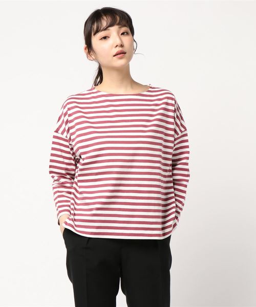 AMERICAN HOLIC（アメリカンホリック）の「ドロップボーダープルオーバー1（Tシャツ/カットソー・レディース・ブラック/ネイビー/ピンク/グリーン・L/M）」の7枚目の写真