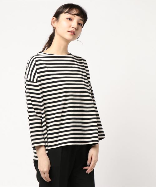 AMERICAN HOLIC（アメリカンホリック）の「ドロップボーダープルオーバー1（Tシャツ/カットソー・レディース・ブラック/ネイビー/ピンク/グリーン・L/M）」の17枚目の写真