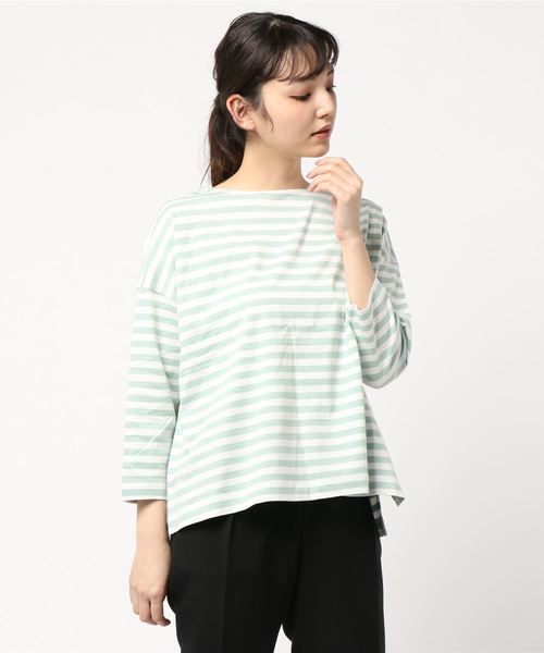 AMERICAN HOLIC（アメリカンホリック）の「ドロップボーダープルオーバー1（Tシャツ/カットソー・レディース・ブラック/ネイビー/ピンク/グリーン・L/M）」の18枚目の写真