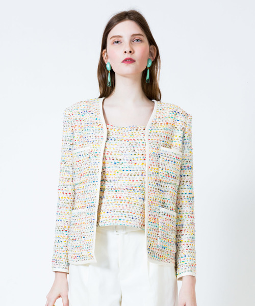 Willoughby ルルウィルビー のファッション マルチカラーツイードペプラムブラウス シャツ ブラウス Loulou トップス Loulou セール