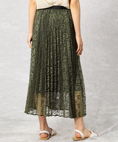 Comme　Ca　Mature（コムサマチュア）の「花柄レース プリーツスカート（スカート・レディース・ネイビー/カーキ/マスタード・FREE）」の6枚目の写真