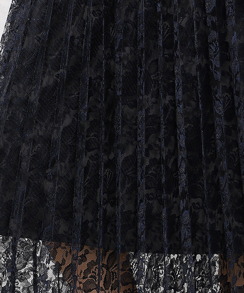 Comme　Ca　Mature（コムサマチュア）の「花柄レース プリーツスカート（スカート・レディース・ネイビー/カーキ/マスタード・FREE）」の11枚目の写真