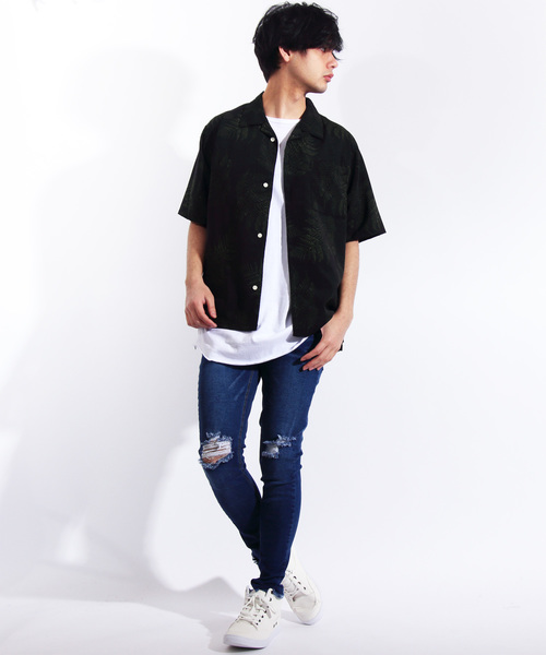 ８(eight)（エイト）の「総柄 半袖 アロハシャツ（シャツ/ブラウス・メンズ・ネイビー/ライトグリーン/ブラック系その他/ブラック系その他2・MEDIUM/LARGE）」の17枚目の写真