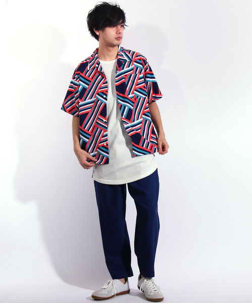 ８(eight)（エイト）の「総柄 半袖 アロハシャツ（シャツ/ブラウス・メンズ・ネイビー/ライトグリーン/ブラック系その他/ブラック系その他2・MEDIUM/LARGE）」の11枚目の写真