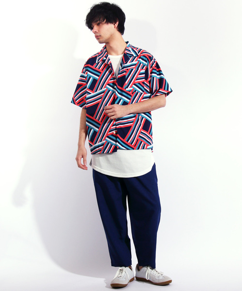 ８(eight)（エイト）の「総柄 半袖 アロハシャツ（シャツ/ブラウス・メンズ・ネイビー/ライトグリーン/ブラック系その他/ブラック系その他2・MEDIUM/LARGE）」の21枚目の写真