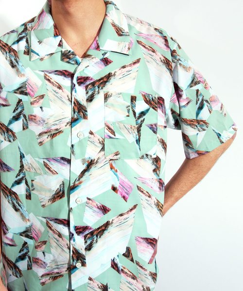 ８(eight)（エイト）の「総柄 半袖 アロハシャツ（シャツ/ブラウス・メンズ・ネイビー/ライトグリーン/ブラック系その他/ブラック系その他2・MEDIUM/LARGE）」の9枚目の写真