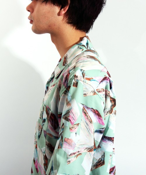 ８(eight)（エイト）の「総柄 半袖 アロハシャツ（シャツ/ブラウス・メンズ・ネイビー/ライトグリーン/ブラック系その他/ブラック系その他2・MEDIUM/LARGE）」の19枚目の写真