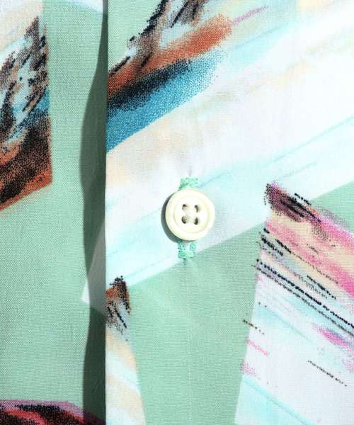 ８(eight)（エイト）の「総柄 半袖 アロハシャツ（シャツ/ブラウス・メンズ・ネイビー/ライトグリーン/ブラック系その他/ブラック系その他2・MEDIUM/LARGE）」の10枚目の写真