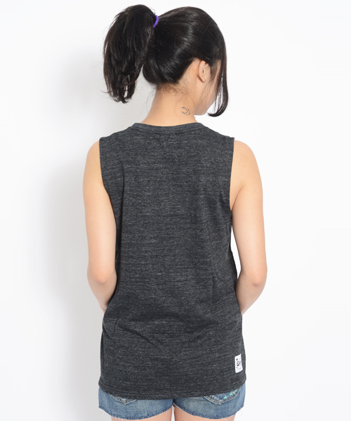 X-girl（エックスガール）の「LEOPARD PATCHED TANK TOP（タンクトップ・レディース・ホワイト/ブラック/ピンク/ネイビー・2/1）」の5枚目の写真