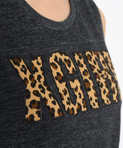 X-girl（エックスガール）の「LEOPARD PATCHED TANK TOP（タンクトップ・レディース・ホワイト/ブラック/ピンク/ネイビー・2/1）」の6枚目の写真