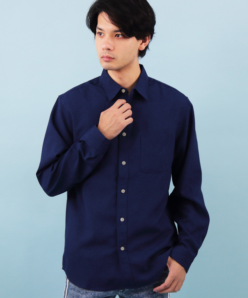 ８(eight)（エイト）の「ポリトロ 長袖シャツ レギュラーカラー（シャツ/ブラウス・メンズ・チャコールグレー/ブラック/ベージュ/パープル/ネイビー/オレンジ・MEDIUM/LARGE）」の5枚目の写真