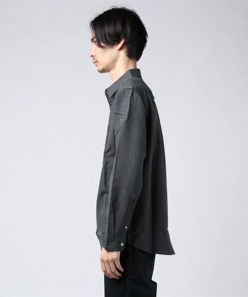 ８(eight)（エイト）の「ポリトロ 長袖シャツ レギュラーカラー（シャツ/ブラウス・メンズ・チャコールグレー/ブラック/ベージュ/パープル/ネイビー/オレンジ・MEDIUM/LARGE）」の7枚目の写真