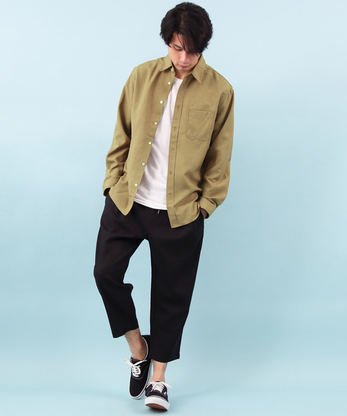 ８(eight)（エイト）の「ポリトロ 長袖シャツ レギュラーカラー（シャツ/ブラウス・メンズ・チャコールグレー/ブラック/ベージュ/パープル/ネイビー/オレンジ・MEDIUM/LARGE）」の20枚目の写真