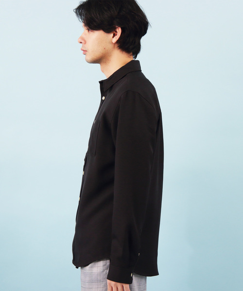 ８(eight)（エイト）の「ポリトロ 長袖シャツ レギュラーカラー（シャツ/ブラウス・メンズ・チャコールグレー/ブラック/ベージュ/パープル/ネイビー/オレンジ・MEDIUM/LARGE）」の15枚目の写真