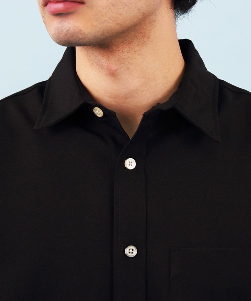 ８(eight)（エイト）の「ポリトロ 長袖シャツ レギュラーカラー（シャツ/ブラウス・メンズ・チャコールグレー/ブラック/ベージュ/パープル/ネイビー/オレンジ・MEDIUM/LARGE）」の17枚目の写真