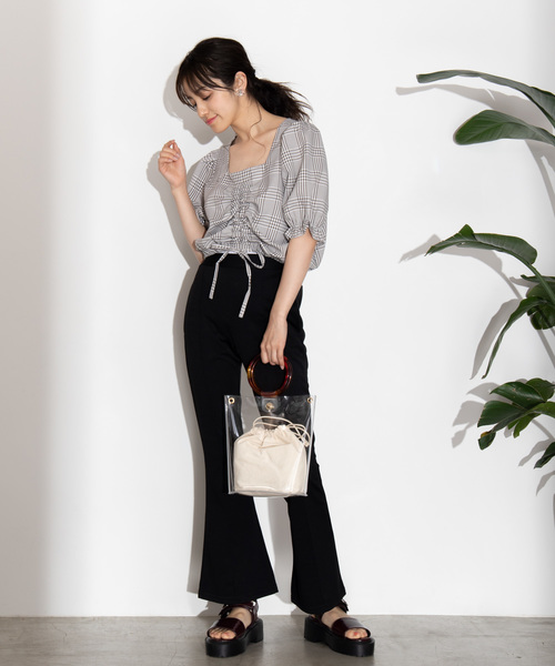 WEGO(ウィゴー)の「WEGO/タックフレアパンツ(その他パンツ・レディース・ブラック・FREE)」の10枚目の写真