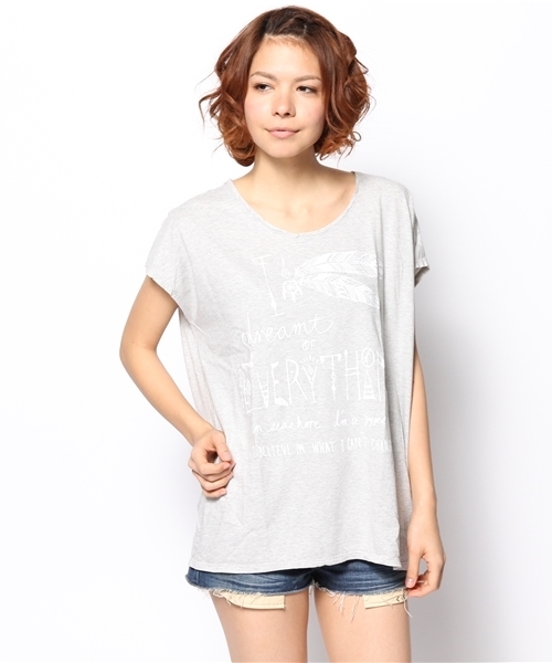 goa（ゴア）の「ﾈｲﾃｨﾌﾞﾌｪｻﾞｰﾌﾟﾘﾝﾄ Tシャツ（Tシャツ/カットソー・レディース・オフホワイト/グレー・FREE）」の2枚目の写真