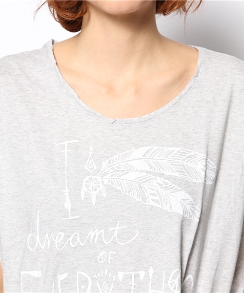 goa（ゴア）の「ﾈｲﾃｨﾌﾞﾌｪｻﾞｰﾌﾟﾘﾝﾄ Tシャツ（Tシャツ/カットソー・レディース・オフホワイト/グレー・FREE）」の6枚目の写真