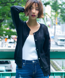 メッシュニットカーデ