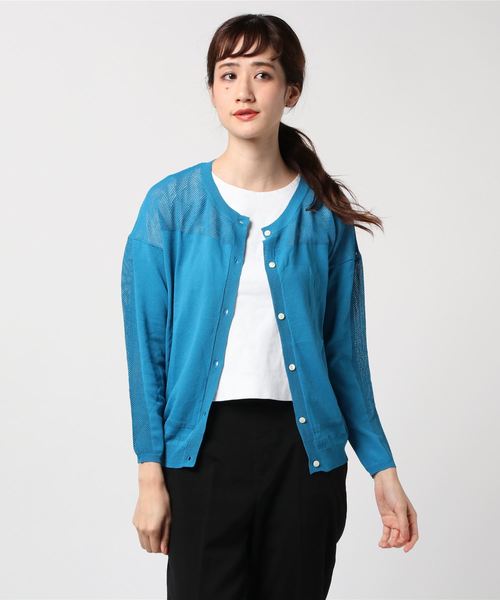 GGD（ジージーディー）の「メッシュニットカーデ（カーディガン/ボレロ・レディース・ホワイト/ブラック/レッド/ピンク/イエロー/ブルー/グリーン・MEDIUM/LARGE）」の10枚目の写真