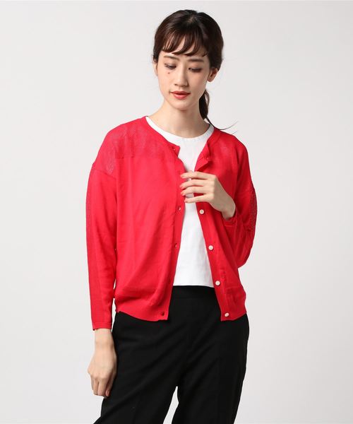 GGD（ジージーディー）の「メッシュニットカーデ（カーディガン/ボレロ・レディース・ホワイト/ブラック/レッド/ピンク/イエロー/ブルー/グリーン・MEDIUM/LARGE）」の22枚目の写真