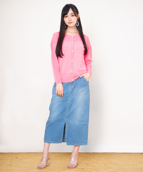 GGD（ジージーディー）の「メッシュニットカーデ（カーディガン/ボレロ・レディース・ホワイト/ブラック/レッド/ピンク/イエロー/ブルー/グリーン・MEDIUM/LARGE）」の15枚目の写真