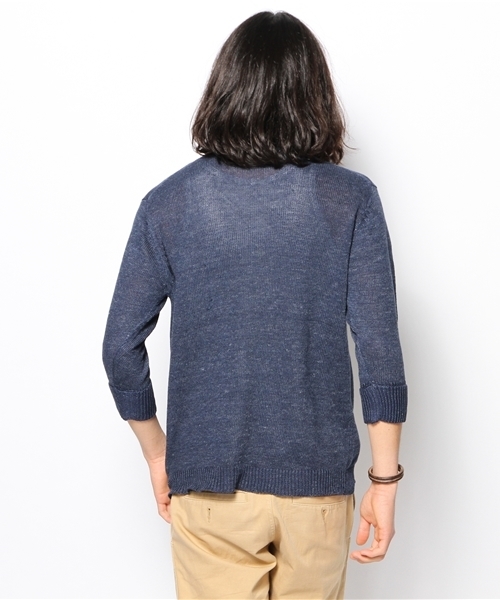 SHIPS JET BLUE(シップスジェットブルー)の「JB: ゛フランダースリネン゛ ポケットニット(ニット/セーター・メンズ・グリーン/ブルー/オフホワイト/ネイビー/グレー/ライトブルー・SMALL/MEDIUM/LARGE)」の12枚目の写真