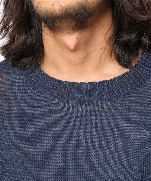 SHIPS JET BLUE(シップスジェットブルー)の「JB: ゛フランダースリネン゛ ポケットニット(ニット/セーター・メンズ・グリーン/ブルー/オフホワイト/ネイビー/グレー/ライトブルー・SMALL/MEDIUM/LARGE)」の13枚目の写真