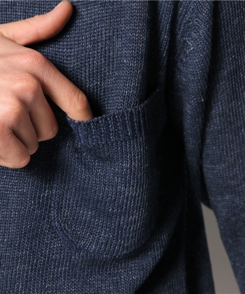SHIPS JET BLUE(シップスジェットブルー)の「JB: ゛フランダースリネン゛ ポケットニット(ニット/セーター・メンズ・グリーン/ブルー/オフホワイト/ネイビー/グレー/ライトブルー・SMALL/MEDIUM/LARGE)」の15枚目の写真