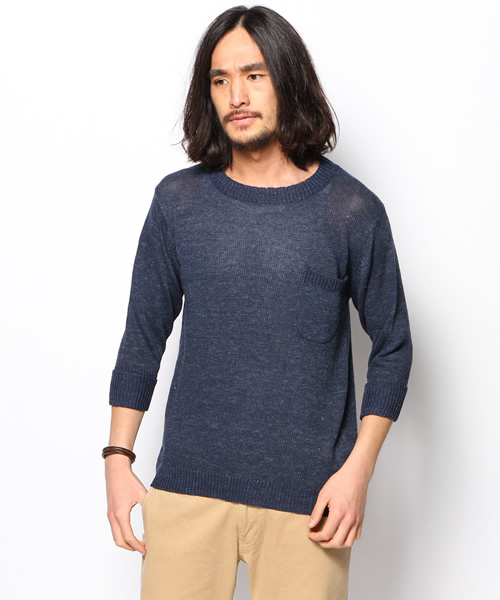 SHIPS JET BLUE(シップスジェットブルー)の「JB: ゛フランダースリネン゛ ポケットニット(ニット/セーター・メンズ・グリーン/ブルー/オフホワイト/ネイビー/グレー/ライトブルー・SMALL/MEDIUM/LARGE)」の22枚目の写真