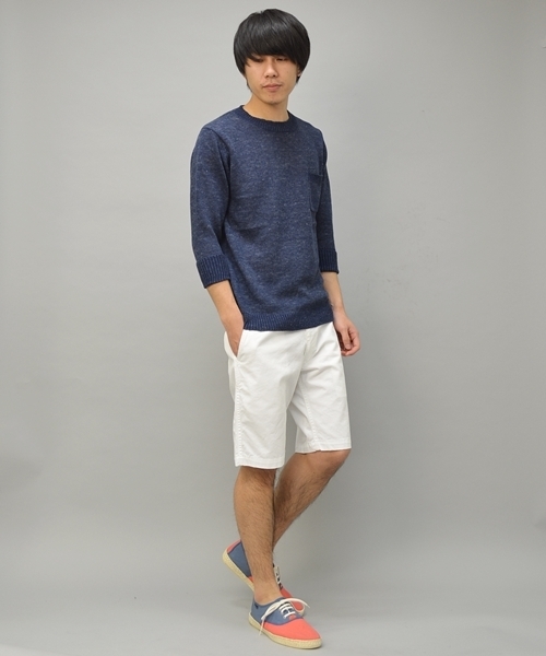 SHIPS JET BLUE(シップスジェットブルー)の「JB: ゛フランダースリネン゛ ポケットニット(ニット/セーター・メンズ・グリーン/ブルー/オフホワイト/ネイビー/グレー/ライトブルー・SMALL/MEDIUM/LARGE)」の20枚目の写真