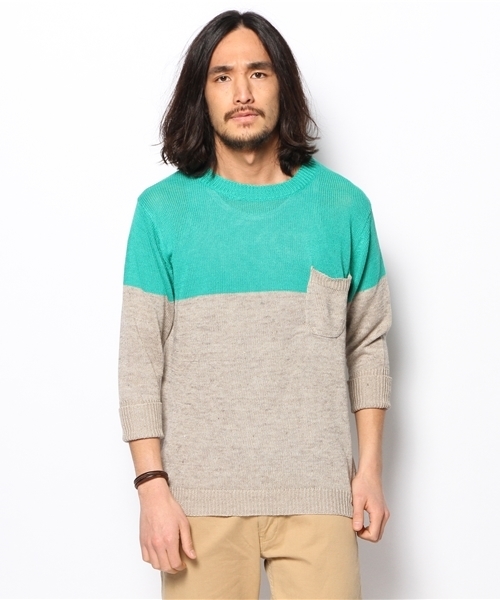 SHIPS JET BLUE(シップスジェットブルー)の「JB: ゛フランダースリネン゛ ポケットニット(ニット/セーター・メンズ・グリーン/ブルー/オフホワイト/ネイビー/グレー/ライトブルー・SMALL/MEDIUM/LARGE)」の18枚目の写真