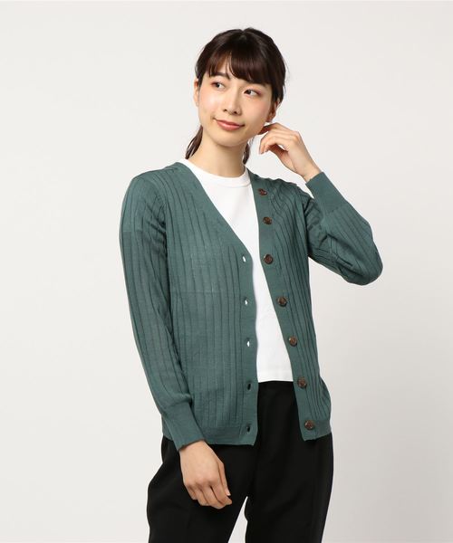 アースミュージック&エコロジー ヘンリーネック風前後2WAYカーディガン F 赤 earth music\u0026ecology（アースミュージックアンドエコロジー）の