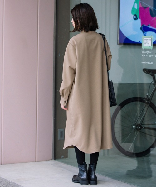 Munich（ミューニック）の「ウーリッシュウォームツイル　プルオーバーシャツワンピース（シャツワンピース・レディース・ブラック/オフホワイト/ハウンドトゥース/ダークベージュ/チェック/チャコール・FREE）」の22枚目の写真