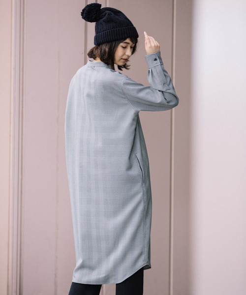 Munich（ミューニック）の「ウーリッシュウォームツイル　プルオーバーシャツワンピース（シャツワンピース・レディース・ブラック/オフホワイト/ハウンドトゥース/ダークベージュ/チェック/チャコール・FREE）」の14枚目の写真