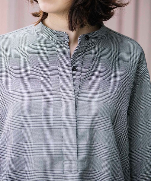 Munich（ミューニック）の「ウーリッシュウォームツイル　プルオーバーシャツワンピース（シャツワンピース・レディース・ブラック/オフホワイト/ハウンドトゥース/ダークベージュ/チェック/チャコール・FREE）」の15枚目の写真