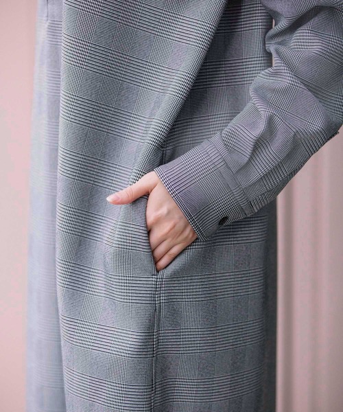 Munich（ミューニック）の「ウーリッシュウォームツイル　プルオーバーシャツワンピース（シャツワンピース・レディース・ブラック/オフホワイト/ハウンドトゥース/ダークベージュ/チェック/チャコール・FREE）」の16枚目の写真