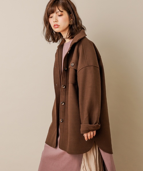 natural couture（ナチュラルクチュール）の「フェイクウールCPOジャケット（その他アウター・レディース・ブラウン/ベージュ/サックスブルー・FREE）」の5枚目の写真