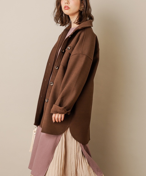 natural couture（ナチュラルクチュール）の「フェイクウールCPOジャケット（その他アウター・レディース・ブラウン/ベージュ/サックスブルー・FREE）」の7枚目の写真