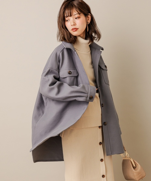 natural couture（ナチュラルクチュール）の「フェイクウールCPOジャケット（その他アウター・レディース・ブラウン/ベージュ/サックスブルー・FREE）」の14枚目の写真