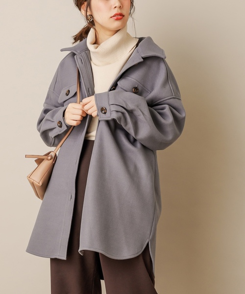 natural couture（ナチュラルクチュール）の「フェイクウールCPOジャケット（その他アウター・レディース・ブラウン/ベージュ/サックスブルー・FREE）」の18枚目の写真