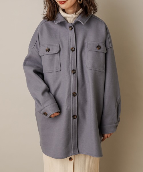 natural couture（ナチュラルクチュール）の「フェイクウールCPOジャケット（その他アウター・レディース・ブラウン/ベージュ/サックスブルー・FREE）」の19枚目の写真