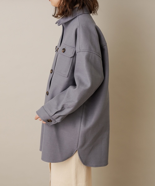 natural couture（ナチュラルクチュール）の「フェイクウールCPOジャケット（その他アウター・レディース・ブラウン/ベージュ/サックスブルー・FREE）」の20枚目の写真