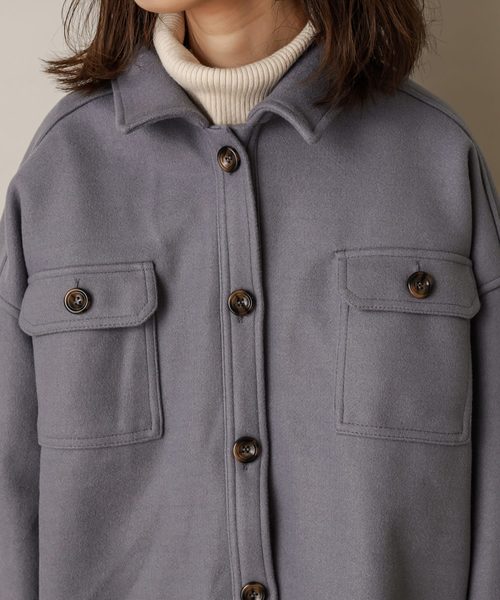 natural couture（ナチュラルクチュール）の「フェイクウールCPOジャケット（その他アウター・レディース・ブラウン/ベージュ/サックスブルー・FREE）」の22枚目の写真