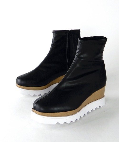 minia（ミニア）の「プラットフォームソックスミドルブーツ [ minia ]（ブーツ・レディース・ブラック/ベージュ/ブラック系その他・LL/S/M/L）」の19枚目の写真